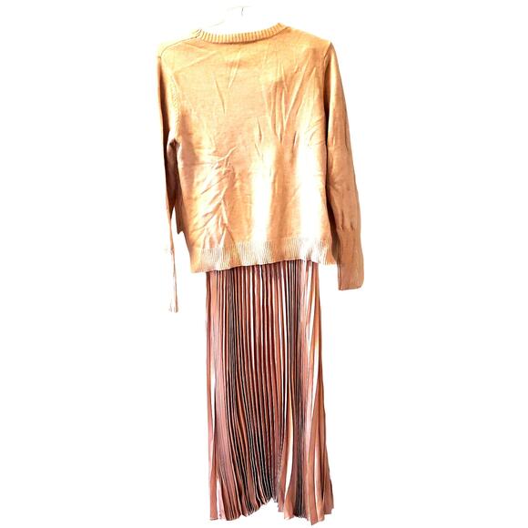 Rachel Zoe 2-Piece Sweater Slip Dress Set Beige Size Small Trendy RN# 160656 - Picture 4 of 9